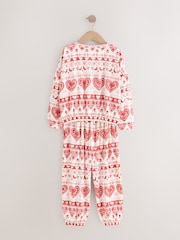 Red/Ecru Fairisle Christmas Cosy Fleece Pyjamas (3-16yrs) - Image 6 of 8