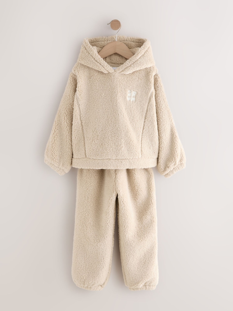 Cream GRWM Fleece Two Piece Pyjamas (5-16yrs) - Image 1 of 3