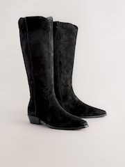 Black Suede Leather Mix - Botas Western Forever Comfort® de cano alto e contraste - Imagem 6 de 9