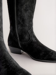Black Suede Leather Mix - Botas Western Forever Comfort® de cano alto e contraste - Imagem 7 de 9