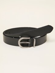 FatFace Black Plain Leather Belt - Image 1 of 2