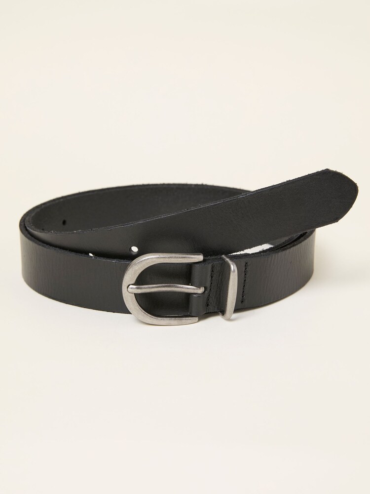 FatFace Black Plain Leather Belt - Image 1 of 2