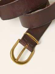 FatFace Chocolate Brown Plain Leather Belt - Image 2 of 2