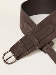 FatFace Chocolate Brown Suede Waist Belt - Image 2 of 2
