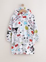 White Hello Kitty Fleece Cropped Hooded Blanket Hoodie (3-16yrs) - Image 1 of 4