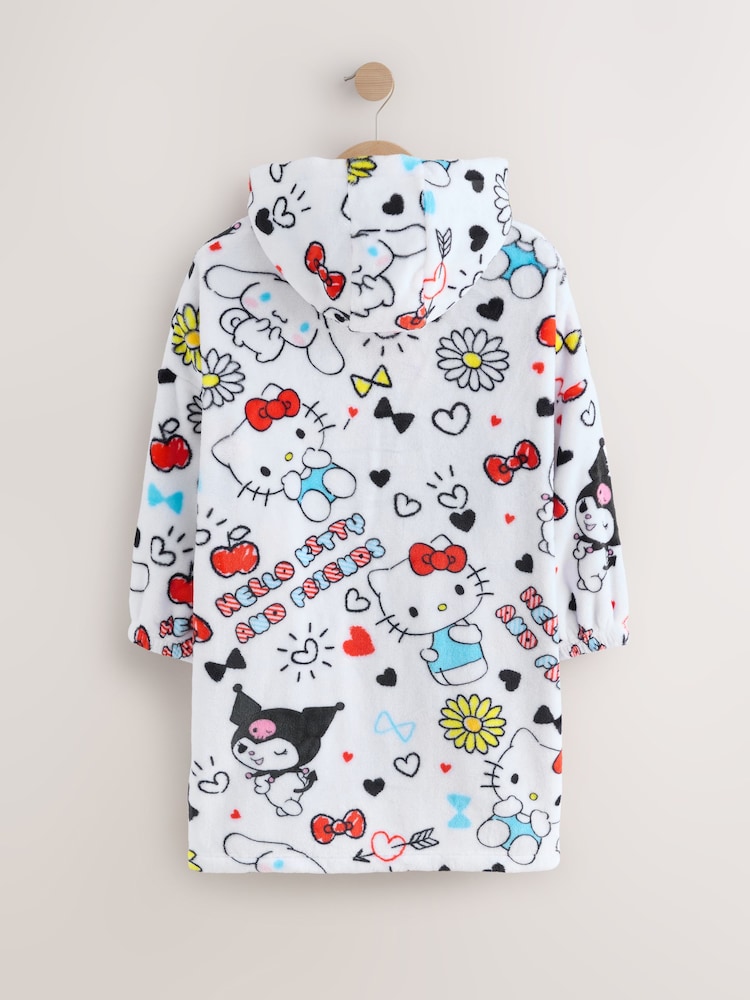 White Hello Kitty Fleece Cropped Hooded Blanket Hoodie (3-16yrs) - Image 2 of 4