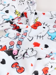 White Hello Kitty Fleece Cropped Hooded Blanket Hoodie (3-16yrs) - Image 4 of 4