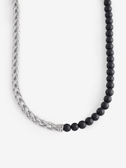 DCK Mens Stone And Chain Black Necklace - Image 1 of 5
