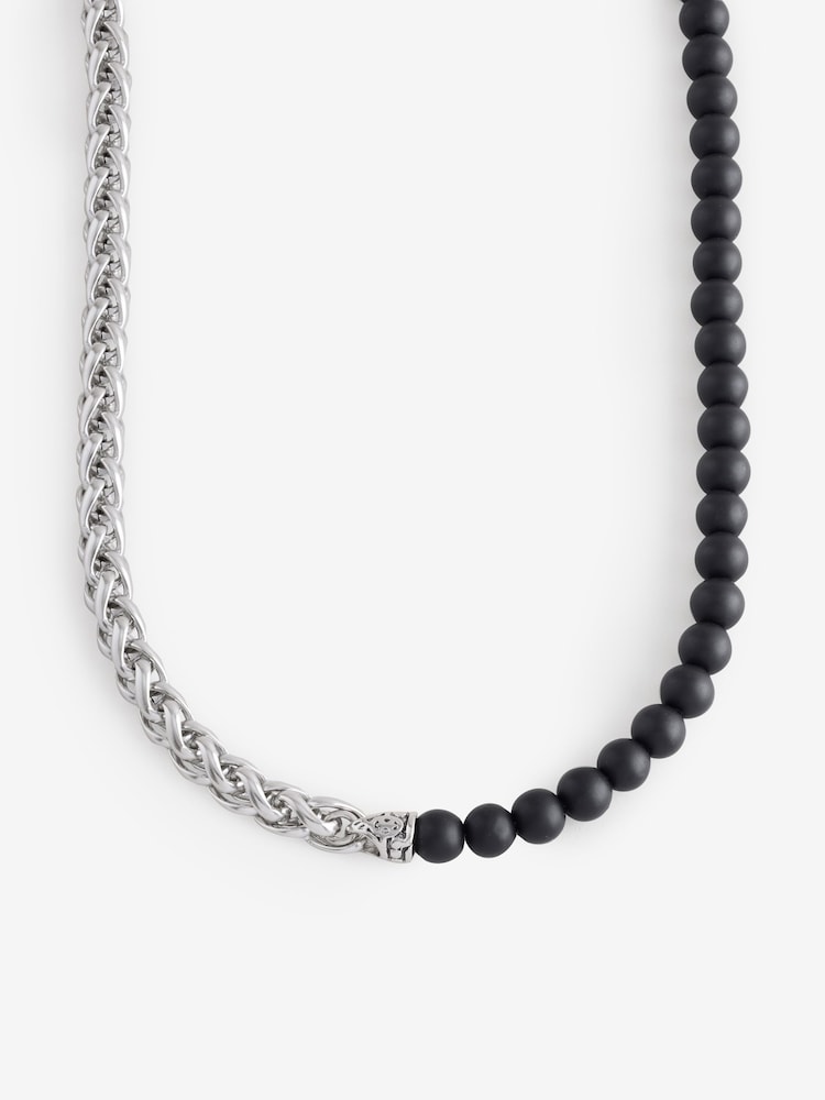 DCK Mens Stone And Chain Black Necklace - Image 1 of 5
