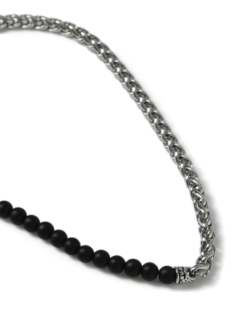 DCK Mens Stone And Chain Black Necklace - Image 5 of 5