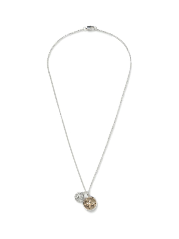 DCK Mens Silver Tone Multi Pendant Necklace - Image 1 of 2