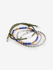 DCK Mens Green Bead And Chain Bracelets 4 Pack - صورة 1 من 5