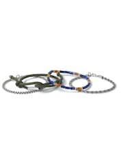 DCK Mens Green Bead And Chain Bracelets 4 Pack - صورة 4 من 5