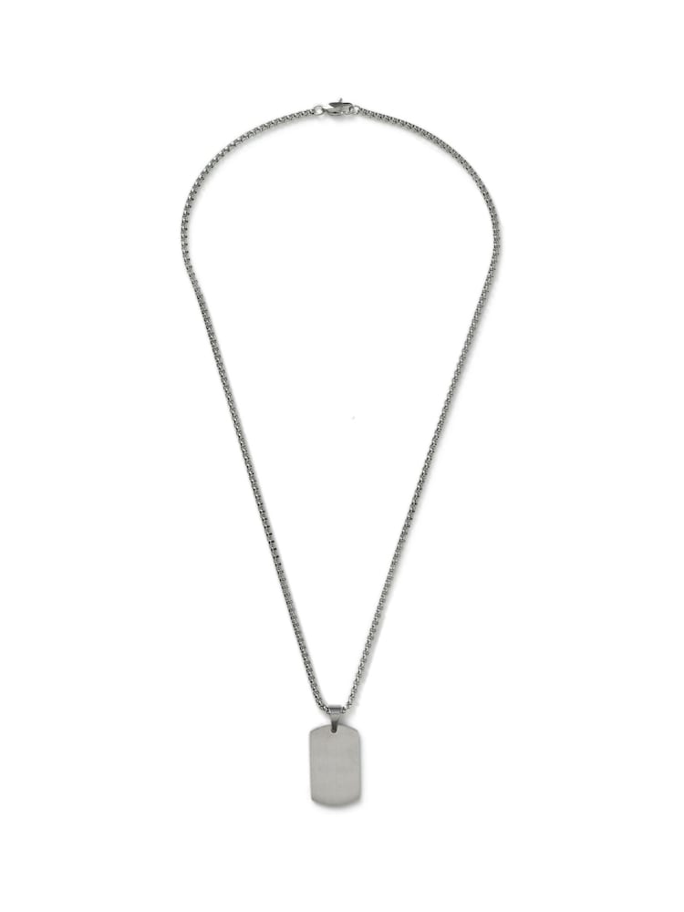 DCK Mens Silver Tone Stainless Steel Dog Tag Necklace - Bild 1 von 2