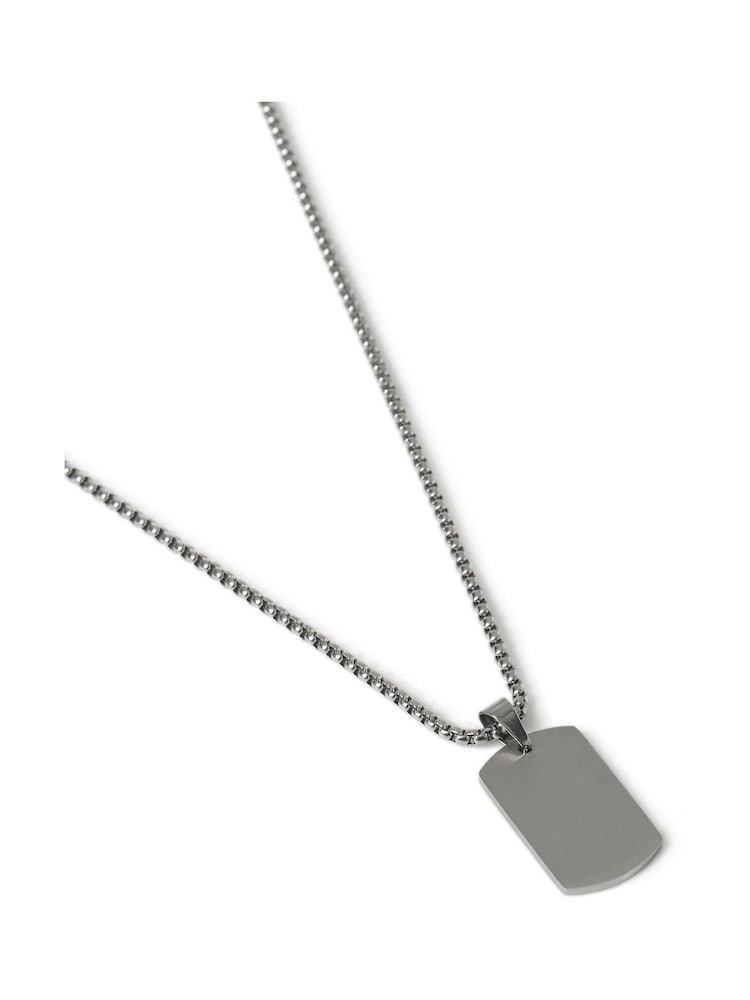 DCK Mens Silver Tone Stainless Steel Dog Tag Necklace - Bild 2 von 2