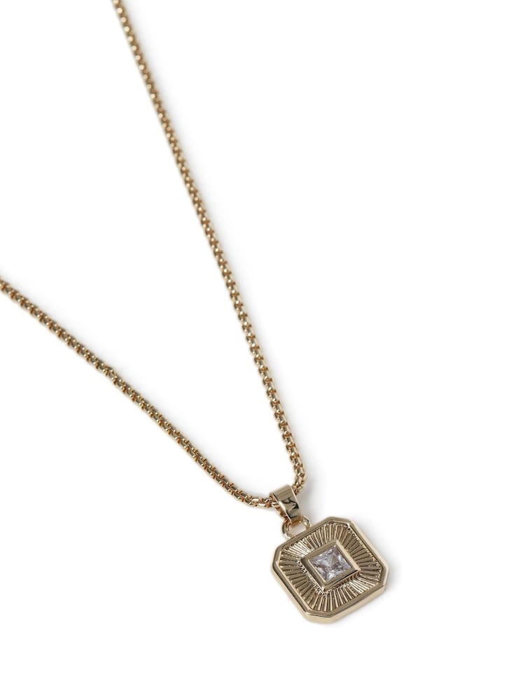 DCK Mens Yellow Gold Cubic Zircona Pendant Necklace - Image 2 of 2
