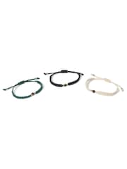 DCK Mens Tigers Eye Corded Black Bracelets 3 Pack - صورة 2 من 2