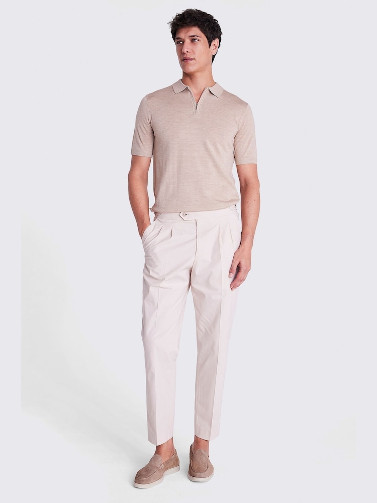 MOSS Natural Light Merino Quarter Zip Polo Shirt - Image 2 of 5