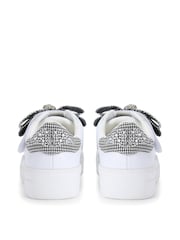 Kurt Geiger London Chrome Silver Mini Laney Bow Trainers - Image 4 of 4
