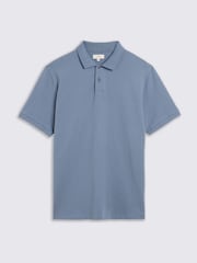 MOSS Blue Pique Polo Shirt - Image 4 of 5
