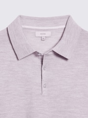 MOSS Natural Merino Knitted Polo Shirt - Image 5 of 5