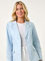 Roman Blue Petite Cotton Stretch Jacket - Image 1 of 5