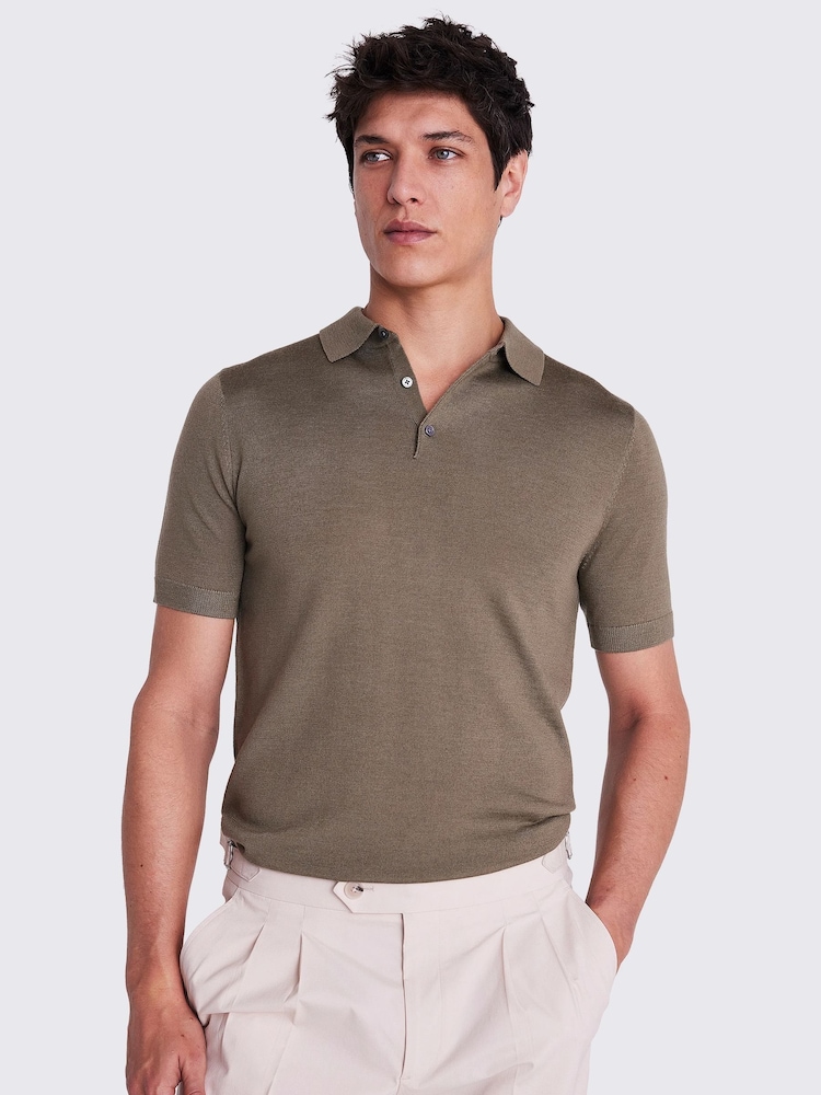 Зелений - В'язані сорочки поло MOSS Merino - Image 1 of 5