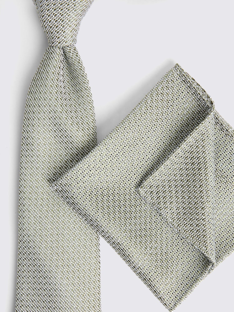 MOSS Green Italian Grenadine Tie - Image 3 of 3