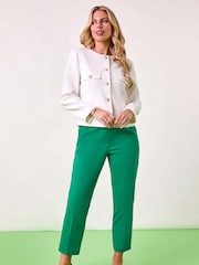 Roman Green Petite Full Length Stretch Trousers - Image 7 of 8