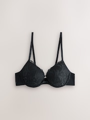 Black/Cream Pad Plunge Embroidered Bras 2 Pack - Image 8 of 11