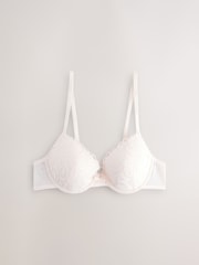 Black/Cream Pad Plunge Embroidered Bras 2 Pack - Image 9 of 11