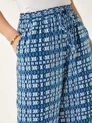 Roman Blue Petite Wide Leg Trousers - Image 5 of 5