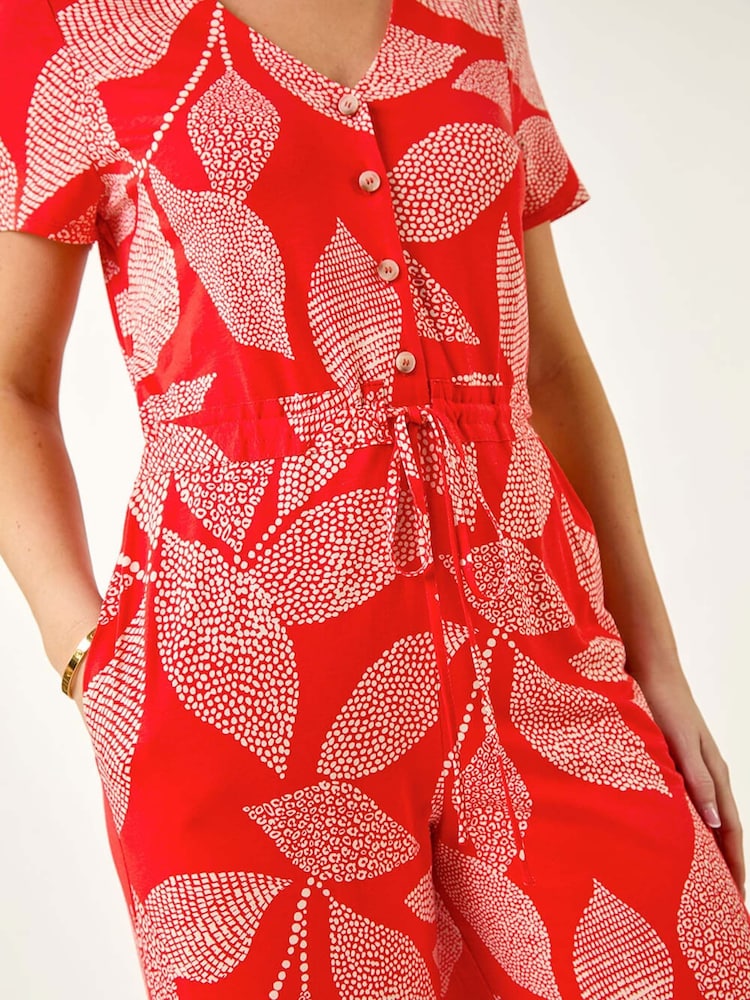 Mono elástico con estampado de hojas Petite de Roman - Imagen 5 de 5 Mono elástico con estampado de hojas Petite de Roman - Imagen 5 de 5
