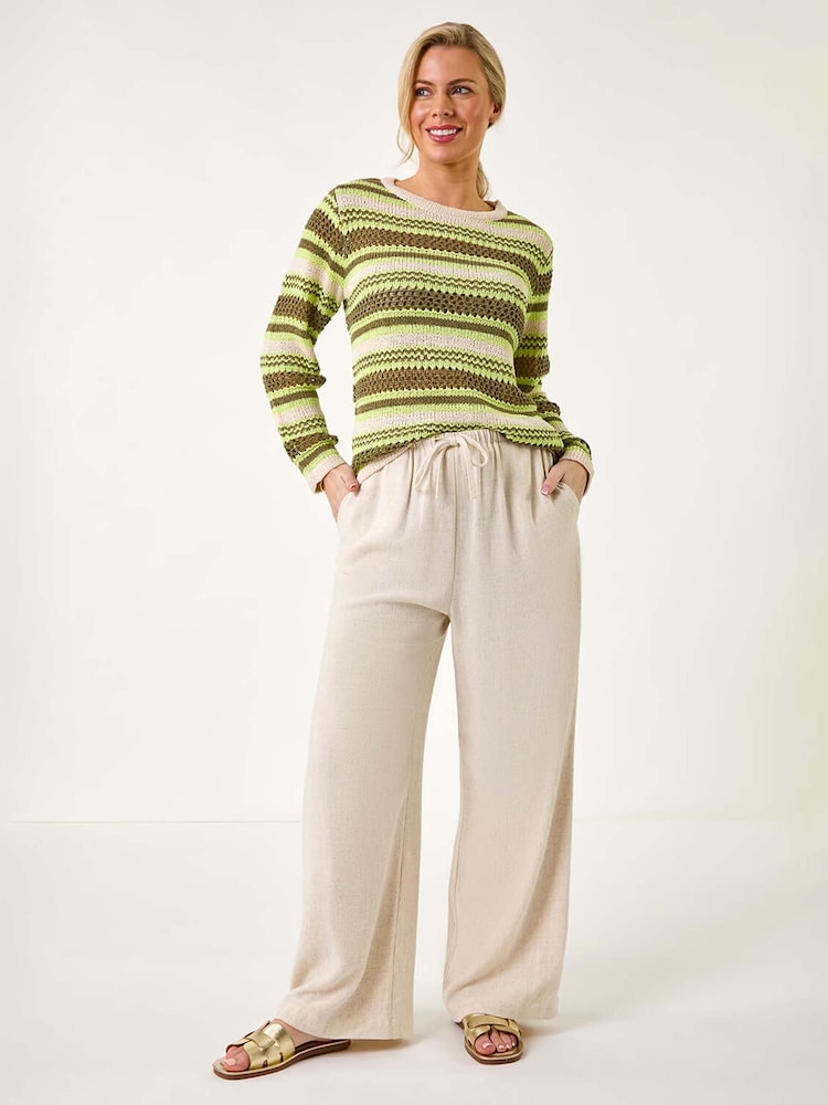 Roman Green Stripe Print Stretch Knit Jumper - Image 2 of 5