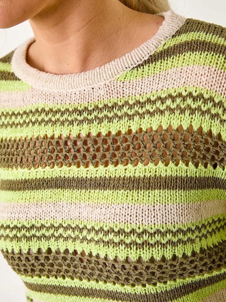 Roman Green Stripe Print Stretch Knit Jumper - Image 5 of 5