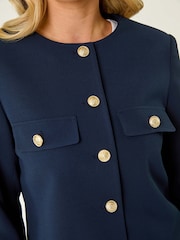 Roman Blue Petite Button Fastening Jacket - Image 5 of 5