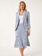 Roman Blue Petite Textured Boucle Midi Skirt - Image 2 of 5