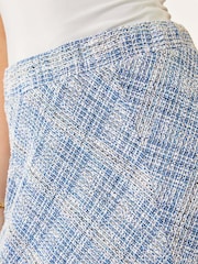 Roman Blue Petite Textured Boucle Midi Skirt - Image 5 of 5