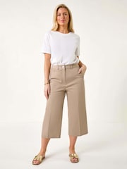 Roman Natural Petite Cotton Culotte Trousers - Image 1 of 5