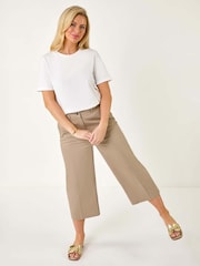 Roman Natural Petite Cotton Culotte Trousers - Image 2 of 5