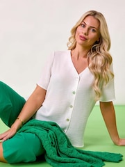 Roman Green Petite Cotton Culotte Trousers - Image 3 of 8