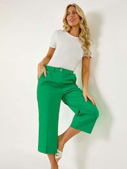 Roman Green Petite Cotton Culotte Trousers - Image 4 of 8