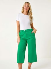 Roman Green Petite Cotton Culotte Trousers - Image 5 of 8