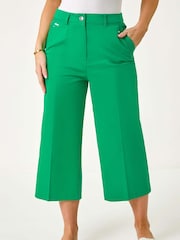 Roman Green Petite Cotton Culotte Trousers - Image 7 of 8
