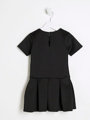 River Island Black Girls Scuba Bow 100% Cotton Dress - Image 2 of 4