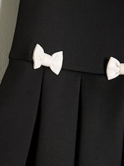 River Island Black Girls Scuba Bow 100% Cotton Dress - Image 3 of 4