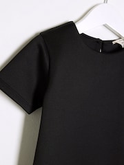River Island Black Girls Scuba Bow 100% Cotton Dress - Image 4 of 4