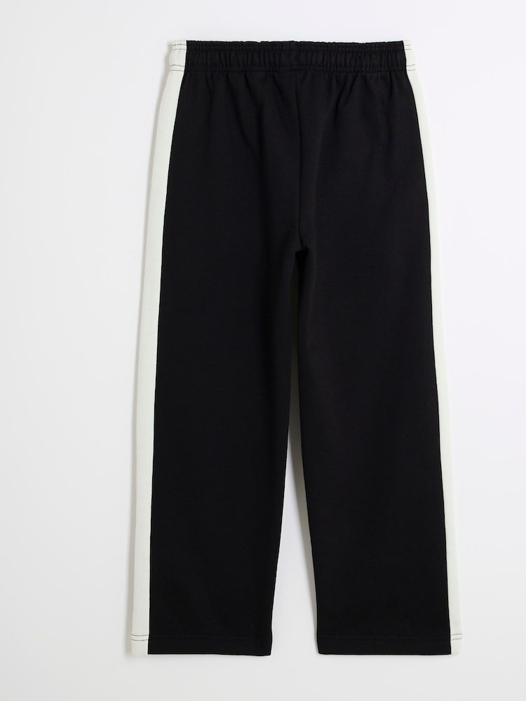 River Island Black Boys Panel Straight 100% Cotton Joggers - Image 2 of 4