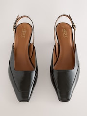 Negro - Forever Comfort® Square Toe Slingback Heels - Imagen 7 de 10