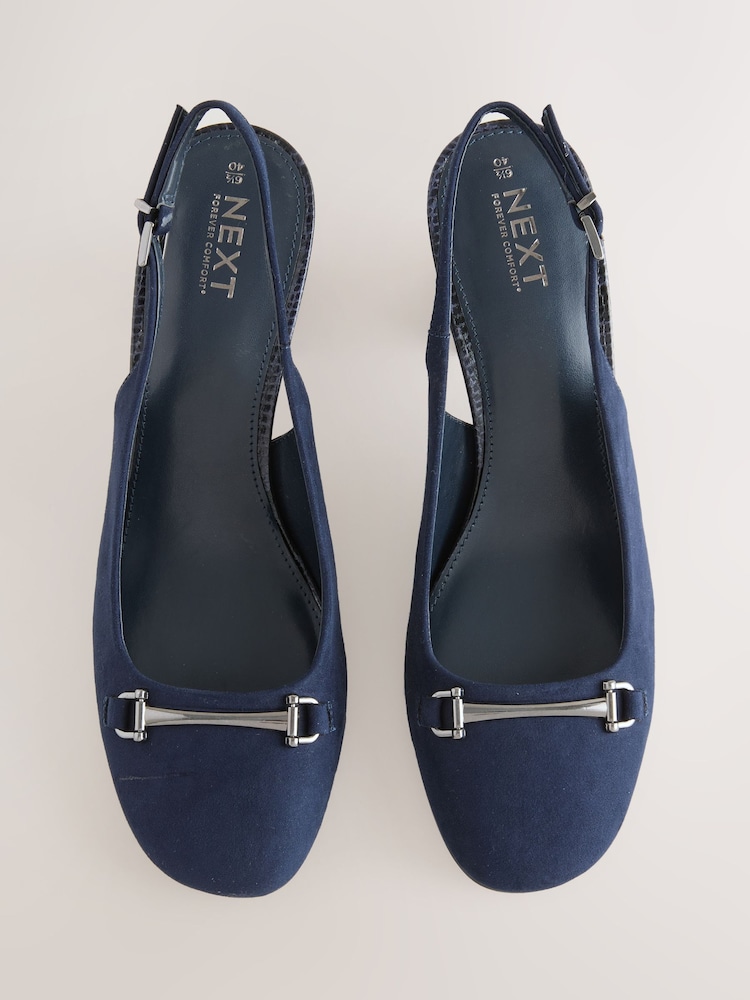 Azul marino - Forever Comfort® Hardware Slingback Block Heels - Imagen 1 de 10